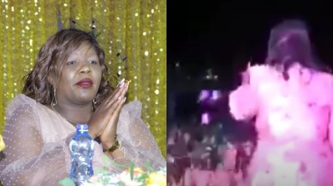 Anne Wamuratha throwing cake to Kiambu residents like feeding chicken viral video
