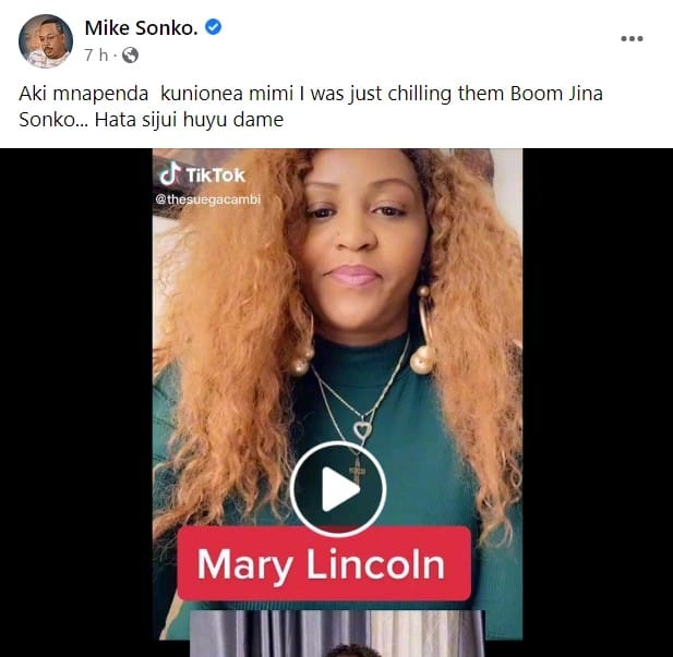 Mike Sonko and Mary Lincoln video call