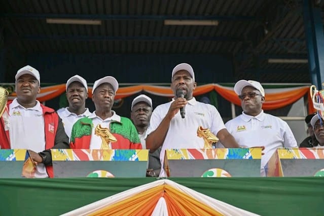 Kipchumba Murkomen, the Cabinet Secretary for Transport, being heckled on November 26, 2023 Ruto must go! Baringo residents chant at CS Murkomen during local football match