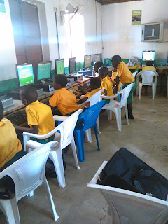 Primary school in Makueni. Primary school in Makueni in a computer session.
