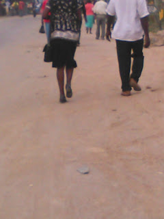 People on the road after work.