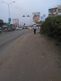 A lonely man on the street.