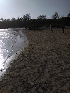 Children play at Mombasa beach as parents took them for valentines.