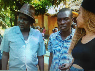 Daniel and Alaine Daniel Ndambuki aka Churchill with Alaine in Kakamega doing a collabo on the Wafula video.