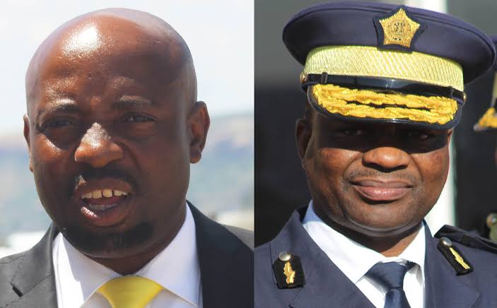 Lesotho police minister and Police commissioner. PHOTO | SABC Lesotho police minister and Police commissioner. PHOTO | SABC