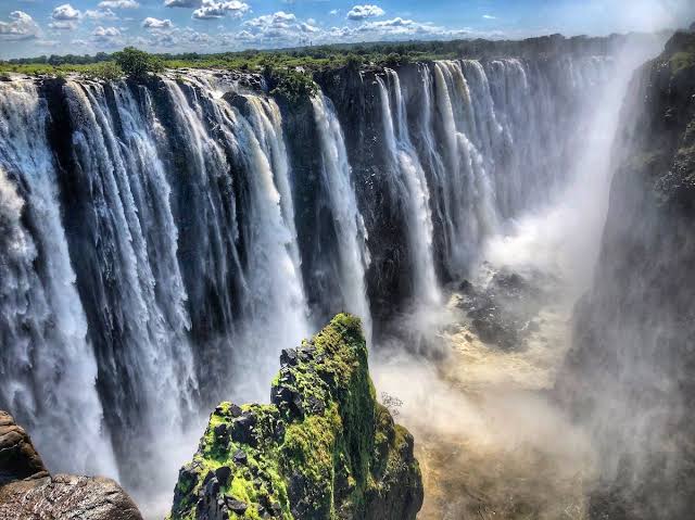 Victoria falls in its peak in Zimbabwe Victoria falls in its peak in Zimbabwe
