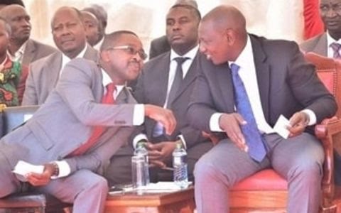Deputy President William Ruto with Muranga Hovernor Mwangi was Iria Deputy President William Ruto with Muranga Hovernor Mwangi was Iria