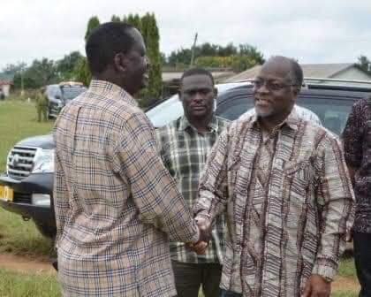 President Pombe Magufuli and Raila Odinga