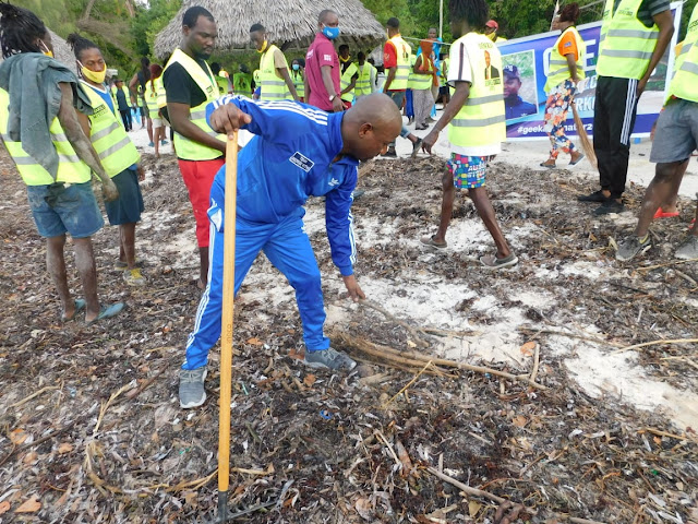 Kilifi incoming Senator lawyer George Kithi spearheaded a cleaning drive at Mtwapa photo