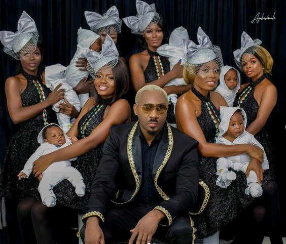 Nigerian socialite and businessman, Pretty Mike with his six wives trending photo Nigerian socialite and businessman, Pretty Mike with his six wives trending photo