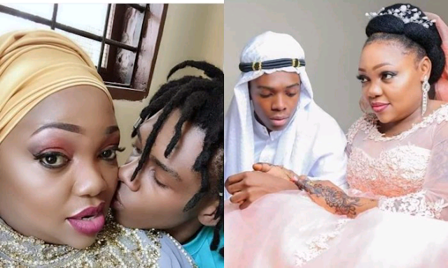 Young man, 19,  marries a woman, 40,  photos