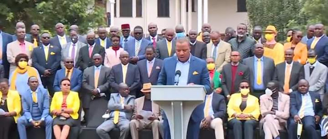 Gatundu South MP Moses Kuria with Raila Odinga photo