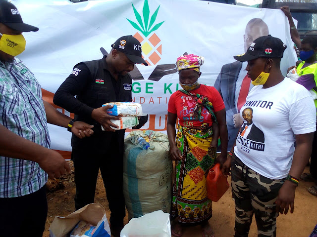Lawyer George Kithi distributing food in Bamba, Ganze constituency. Photo : FILE Lawyer George Kithi distributing food in Bamba, Ganze constituency. Photo : FILE