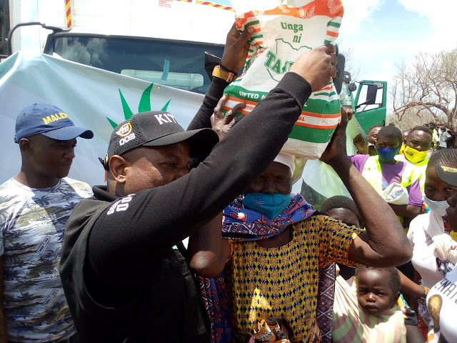 Lawyer George Kithi distributing food in Bamba, Ganze constituency. Photo : FILE Lawyer George Kithi distributing food in Bamba, Ganze constituency. Photo : FILE