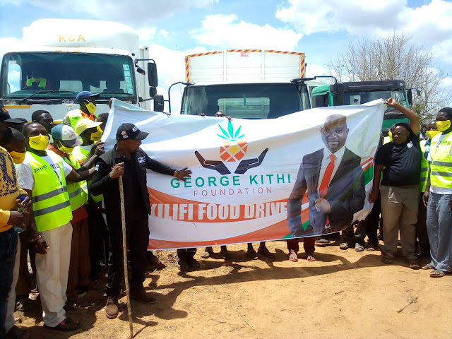 Lawyer George Kithi distributing food in Bamba, Ganze constituency. Photo : FILE Lawyer George Kithi distributing food in Bamba, Ganze constituency. Photo : FILE
