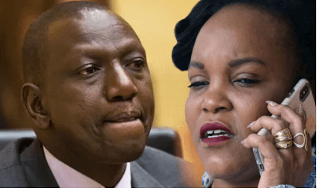 Alinishikashika Sehemu nyeti… Wangui Ngirici alleged DP Ruto touched her private parts