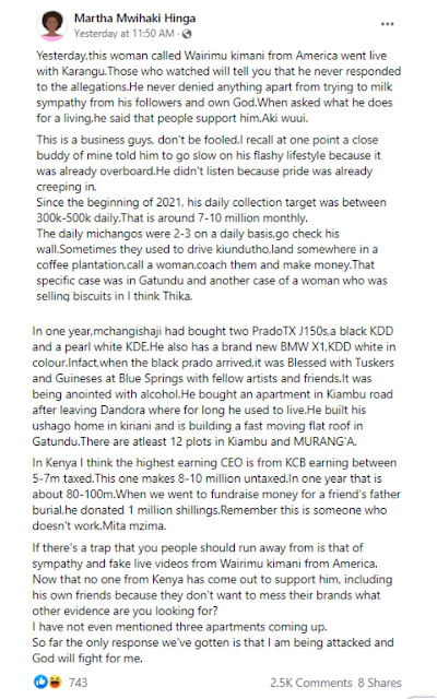 Kikuyu artist Karangu Muraya exposed for milking Kenyans Millions over fake online fundraising campaigns
