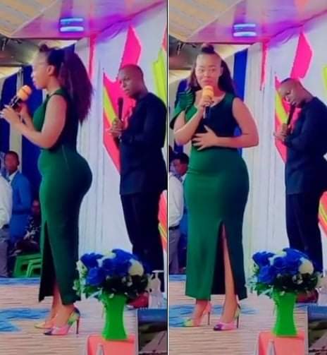 Njogu Wa Njoroge’s wife, gospel artist Mary Lincoln causes a stir online after confusing a pastor with her big booty Njogu Wa Njoroge’s wife, gospel artist Mary Lincoln causes a stir online after confusing a pastor with her big booty photo