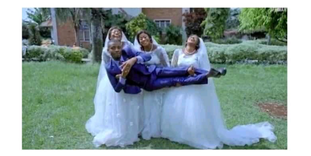 Luwizo, a 32-year-old Congolese man married three sisters, triplets in one day wedding photo Luwizo, a 32-year-old Congolese man married three sisters, triplets in one day wedding photo