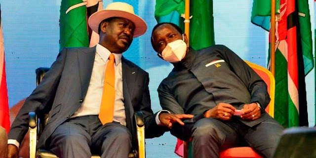 Wiper leader Kalonzo Musyoka with Raila Odinga