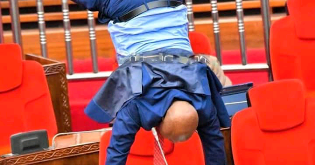 Mp Flatei Massay, the member representing Mbulu Rural constituency somersault in Parliament over bad and poor roads photo