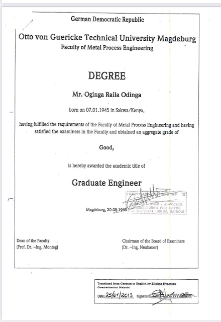 Photo of Raila Odinga Germany Degree. Raila Odinga Otto Von Degree at Magdeburg, Germany posted online photos Photo of Raila Odinga Germany Degree. Raila Odinga Otto Von Degree at Magdeburg, Germany posted online photos