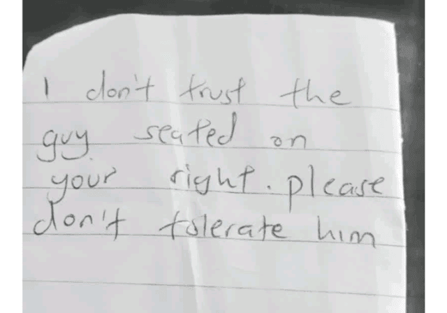 DCI applause city waitress for protecting client through a note from dangerous people