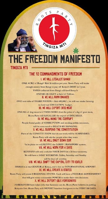 Tingiza mti!! Prof. George Wajackoyah launch his manifesto, agenda 8 excites Kenyans