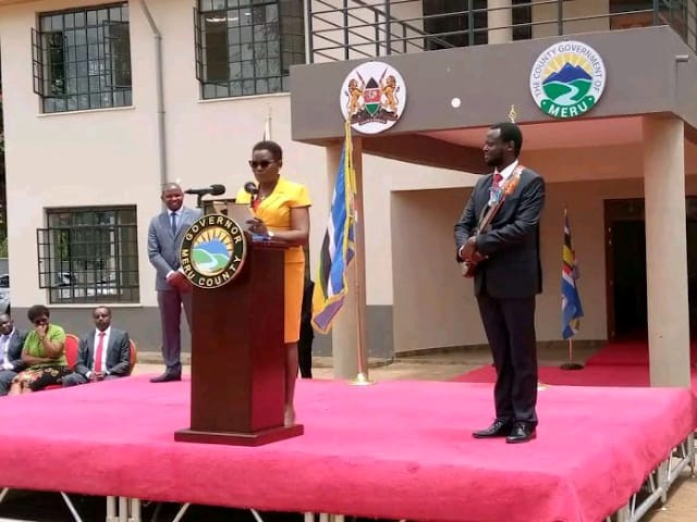Meru governor Kawira Mwangaza giving her husband county job photo while naming her cabinet