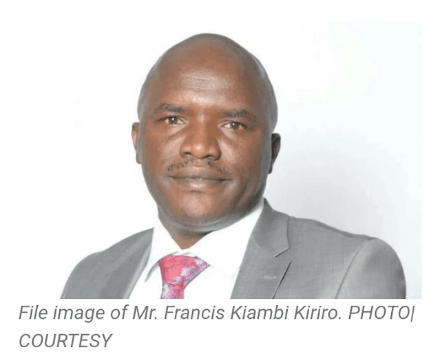 City Mogul Francis Kiambi Kiriro dies after bank denies him Sh 2 Billion loan