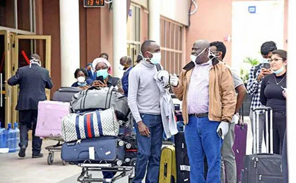 Passengers at JKIA moving to quarantine facilities
