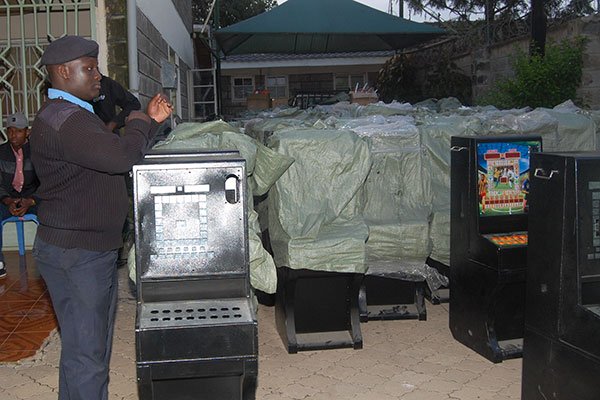 Gambling Machines confiscated in Nakuru. PHOTO | NMG