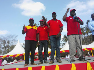 Ken Nyale with Gideon Mung'aro in Rabai. Mung'aro welcomes Nyale in Jubilee. PHOTO | Courtesy Ken Nyale with Gideon Mung'aro in Rabai. Mung'aro welcomes Nyale in Jubilee. PHOTO | Courtesy