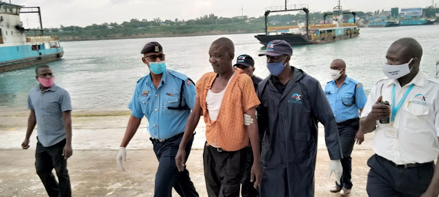 Kenya Ferry Police at Likoni Cgannel. PHOTO | KFS Likoni Ferry emergency response rescues a 54-year-old man who went overboard while midstream