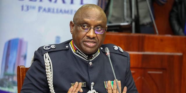 Police boss Japhet Koome. Confusion as Police IG Japhet Koome says no Police officer was sent to Fred Matiang’i home last night