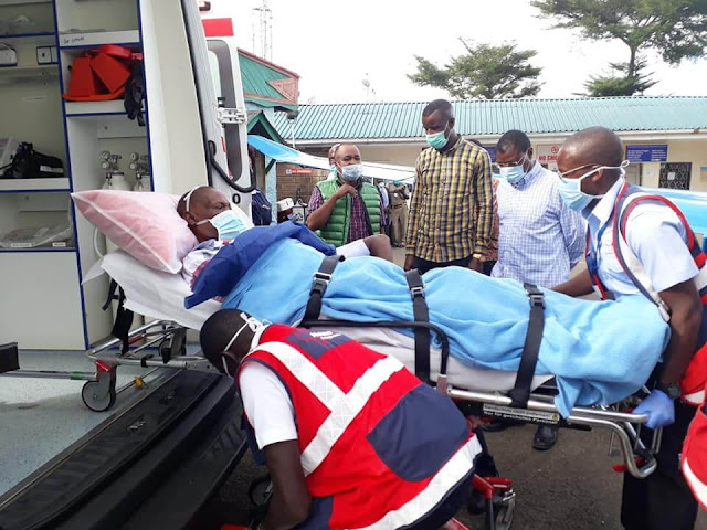Hon James Lusweti Mukwe airlifted to Nairobi. Hon James Lusweti Mukwe airlifted to Nairobi.