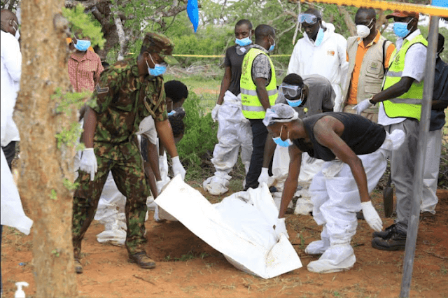 Pastor Paul Makenzie Nthenge exhumed bodies in Shakahola, Chakama, Malindi, Kilifi Shock as an entire family exhumed in Shakahola, following Malindi Pastor Makenzie Nthenge’s fasting cult