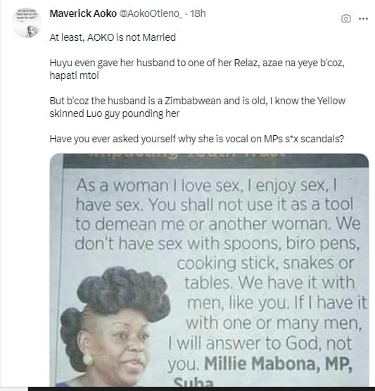 Suba North MP Millie Odhiambo WITH  her Zimbabwean husband TWEET