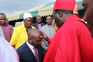 Moses Kuria today was blessed and anointed by elders at his constituency, Gatundu. PHOTO | WAWERU Moses Kuria blessed in his home church.