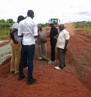 Ababu Namwamba with contractor survey a road launched by President Kenyatta in Budalang'i. PHOTO | Courtesy Ababu Namwamba with contractor survey a road launched by President Kenyatta in Budalang'i. PHOTO | Courtesy