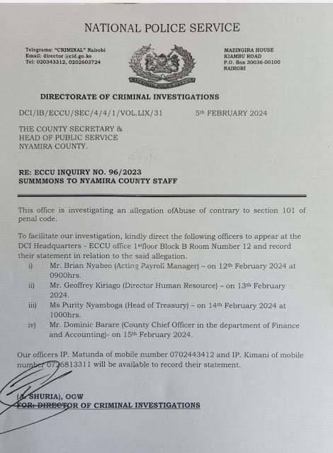 loss of Ksh 600 million due to the payment of ghost workers