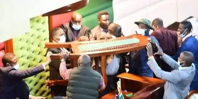 Drama as Nyandarua county MCAs physical fight over Speaker Wahome Ndegwa impeachment