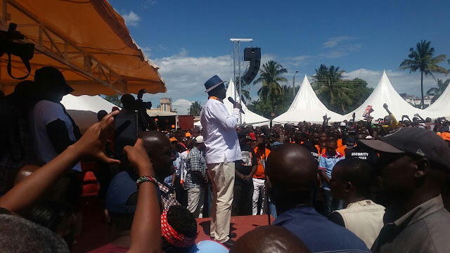 Raila Odinga in Kilifi. PHOTO | FILE