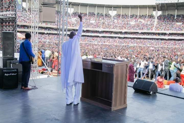 [PHOTOS] Newlife Pastor Ezekiel Odero fills Kasarani Stadium, Pastor Dorcas Gachagua ministers