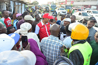 Peter Kenneth with his supporters at Mukuru. PHOTO | Courtesy
