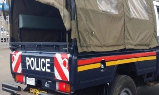 Kenyan police car on duty Kenyan police car on duty