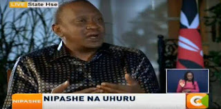 President Kenyatta in an exclusive interview with Citizen TV. PHOTO | Courtesy