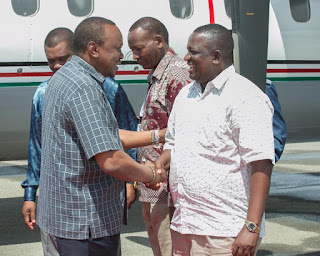 President Uhuru Kenyatta Attended a 2nd National Leadership Summit in Kwale with Kwale governor Salim Mvurya. PHOTO | PSCU CORD leader skips Kwale summit because Mvurya ditched his party. PHOTO | PSCU