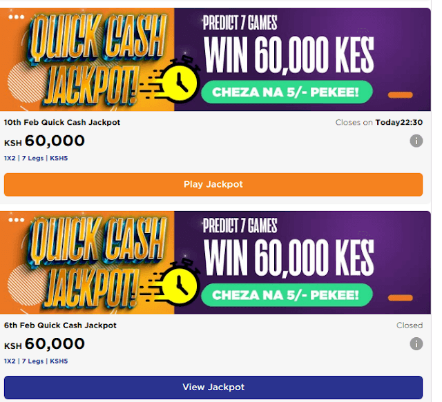 Shabiki Quick Cash Jackpot QJP and SJM Shabiki Quick Cash Jackpot QJP and SJM