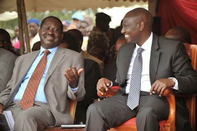 ODM leader Raila Odinga with Deputy President William Ruto. PHOTO | BMS ODM leader Raila Odinga with Deputy President William Ruto. PHOTO | BMS